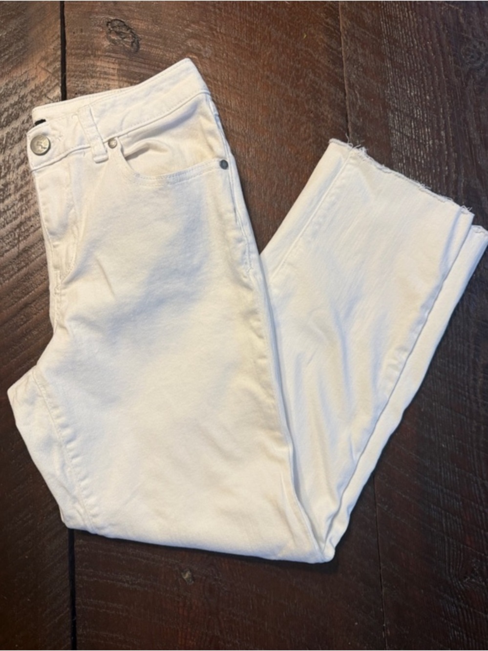 1822 Denim White Straight Leg Jeans Women’s Size 6 Mid Rise Stretch